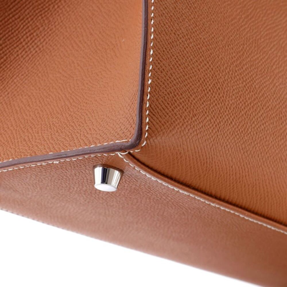 Hermes Kelly Handbag Gold Epsom with Palladium Hardware 28 Brown - Picture 8 of 8